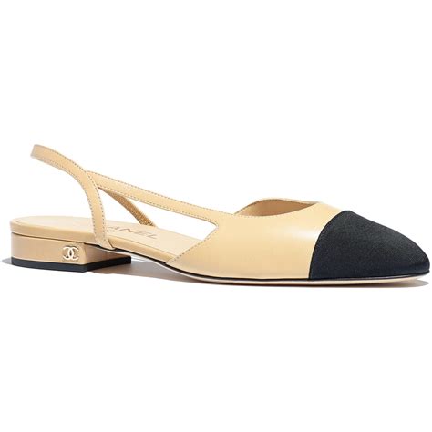 chanel slingbacks beige black|Slingbacks Goatskin & Grosgrain Beige & Black .